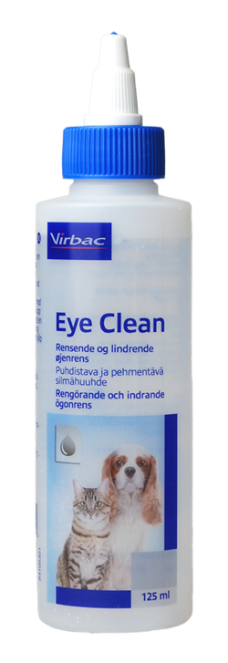 Virbac Eye Clean. Rensende og blødgørende opløsning til hund og kat. 125 ml.